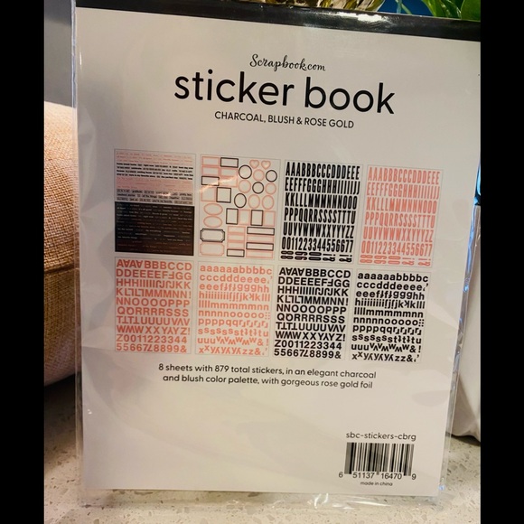 Scrapbook.com Sticker Book Rose Gold Pink Charcoal - Picture 2 of 13